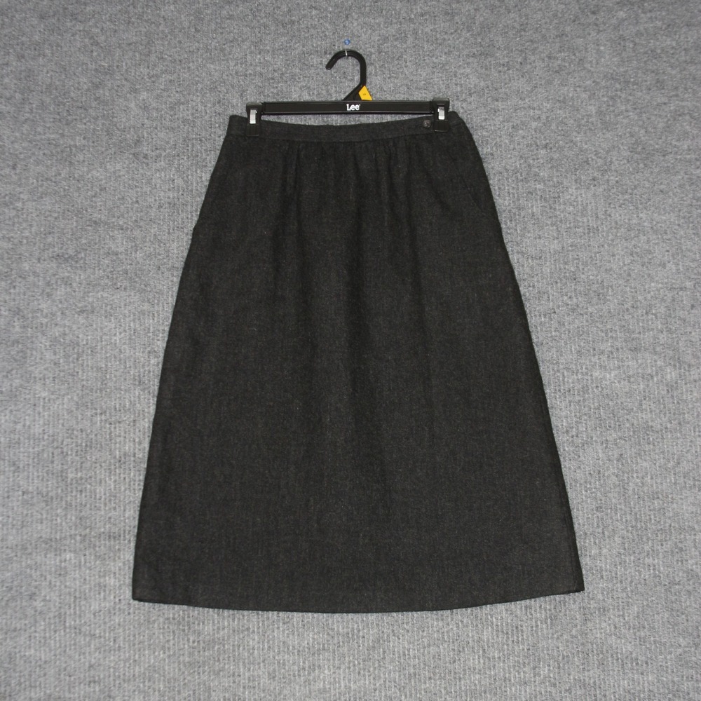 JACK WINTER Midi Skirt Womens 10‎ Charcoal Gray Wool Blend A Line Winter Casual